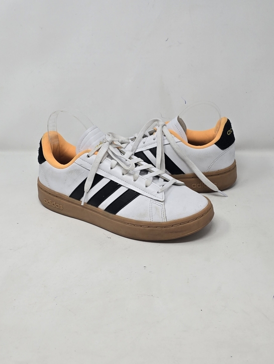 adidas Shoes - Adidas women 9.5 grand court alpha white flash‎ orange sneakers grunge skaters
